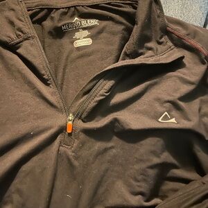 Paradox Black Performance Merino Blend Half-Zip Jacket with Orange Zipper Pull